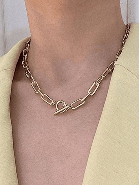 Simple Link Chain Toggle Necklace - HouseofHalley