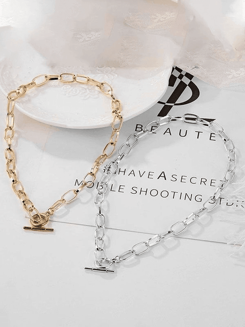 Simple Link Chain Toggle Necklace - HouseofHalley