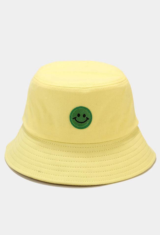2023 Smiley Patched Bucket Hat Black ONE SIZE in Hats Online Store ...