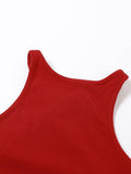 Solid Color Backless Cropped Tank Top