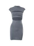 Solid Color Casual Cutout Dress - HouseofHalley
