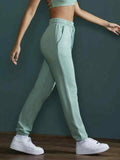 Solid Color High Waist Bound Feet Sporty Sweatpants - HouseofHalley