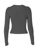 Solid Color Long Sleeve Top