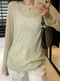Solid Color Thin Long Sleeve Knit - HouseofHalley