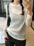 Solid Color Thin Long Sleeve Knit