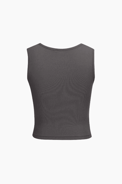 Square Neck Ruched Tank Top - HouseofHalley
