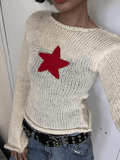 Star Crochet Knit Cropped Knit Top - HouseofHalley