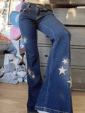 Star Embroidered Flare Jeans - HouseofHalley
