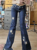 Star Embroidered Flare Jeans - HouseofHalley