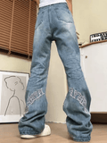 Star Embroidery High Waist Boyfriend Jeans - HouseofHalley