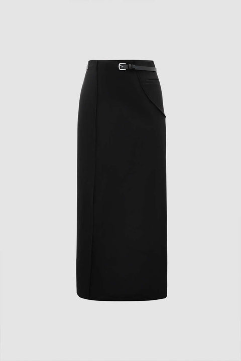 Straight Skirt With Belt - HouseofHalley
