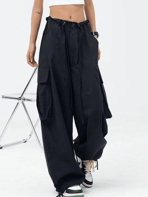 Street Pocket Patch Loose Cargo Pants - HouseofHalley
