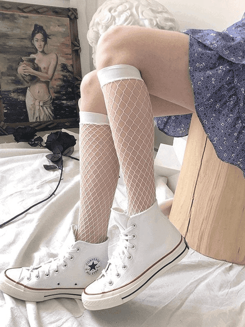 Stretch Fishnet Crew Socks - HouseofHalley