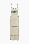 Stripe Openwork Knit Midi Dress - HouseofHalley