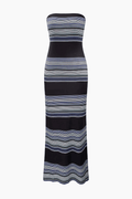 Stripe Strapless Mermaid Maxi Dress