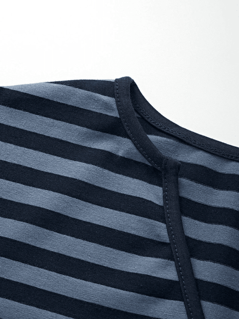 Striped V Neck Long Sleeve Tee - HouseofHalley