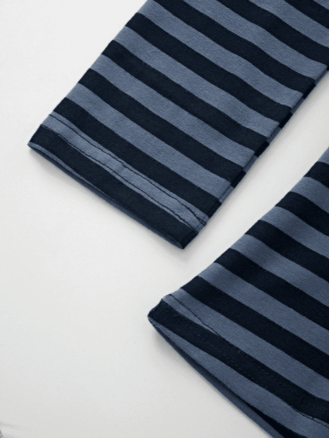 Striped V Neck Long Sleeve Tee - HouseofHalley