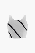 Swirl Stripe Knit Tank Top And Midi Skirt Set - HouseofHalley