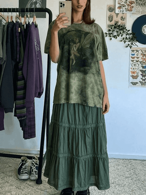 Tie Dye Grunge Fairy Print Tee - HouseofHalley