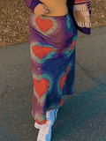 Tie-Dye Heart Wrap Midi Skirt - HouseofHalley