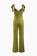 Tie Strap Knot Front Jumpsuit - HouseofHalley