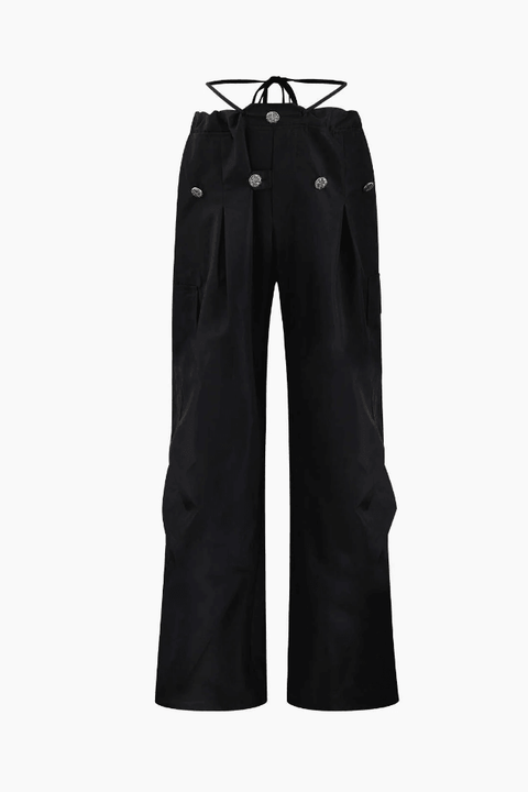 Tie Waist Cargo Pants - HouseofHalley