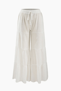 Tiered Wide Leg Drawstring Pants - HouseofHalley