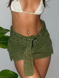 Ultra Short Pocket Belt Decor Mini Skirt - HouseofHalley