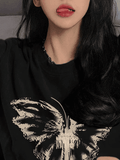Vintage Butterfly Short Sleeve Graphic Oversized Tee - HouseofHalley