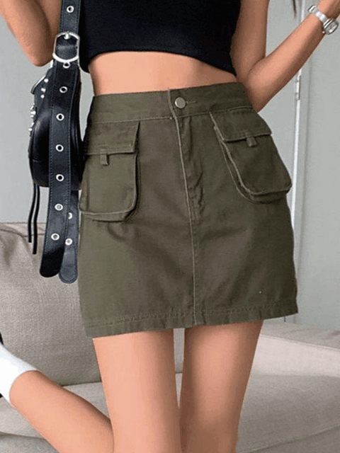Vintage Flip Pocket Cargo Skirt - HouseofHalley