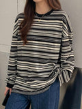 Vintage Striped Crew Neck Pullover Sweater - HouseofHalley