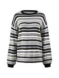 Vintage Striped Crew Neck Pullover Sweater - HouseofHalley