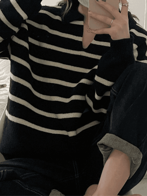 Vintage Striped Pullover Sweater - HouseofHalley