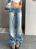 Washed Distressed Low Waist Boyfriend Jeans - HouseofHalley