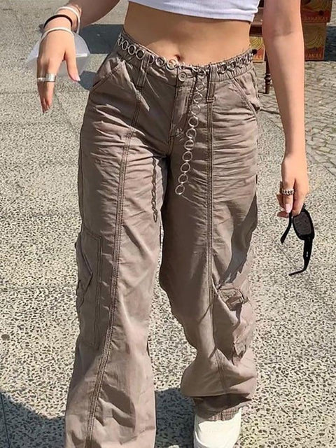 Washed Pocket Solid Cargo Pants - HouseofHalley