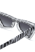 Zebra-stripe Frame Sunglasses