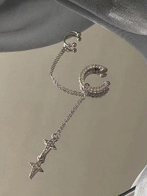 Shiny Star Pendant Chain Link Cuff Earring - HouseofHalley