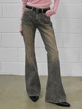 Mid Rise Washed Panel Flared Jeans - HouseofHalley
