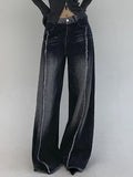 Mid Waist Washed Fray Wide Leg Jeans - HouseofHalley