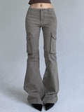 Low Waist Flared Cargo Pants - HouseofHalley