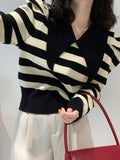 Striped Puff Sleeve Knit Sweater - HouseofHalley