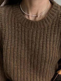Solid Lantern Sleeve Short Knit Sweater - HouseofHalley