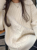 Solid Cable Knit Pullover Sweater - HouseofHalley