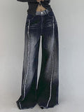 Mid Waist Washed Fray Wide Leg Jeans - HouseofHalley