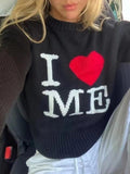 Love Me Black Pullover Sweater - HouseofHalley