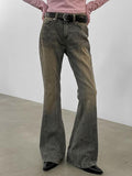Mid Rise Washed Panel Flared Jeans - HouseofHalley