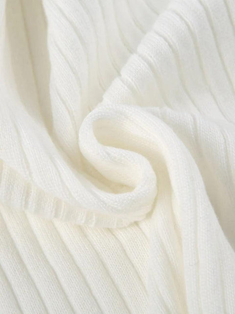 Solid Breasted Ribbed Long Sleeve Knit - HouseofHalley