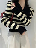 Striped Puff Sleeve Knit Sweater - HouseofHalley