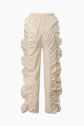 Solid Ruched Straight Leg Pants - HouseofHalley