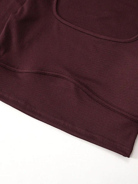 Solid Square Neck Cropped Long Sleeve Knit - HouseofHalley